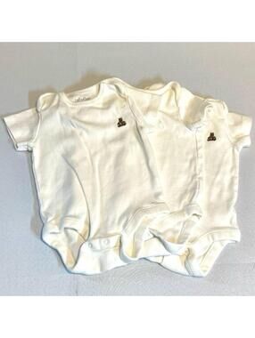3 White babieGap 0-3 Month Onesie's
